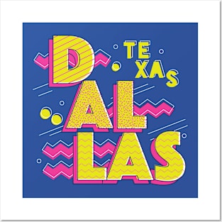 Retro 90s Dallas, Texas Posters and Art